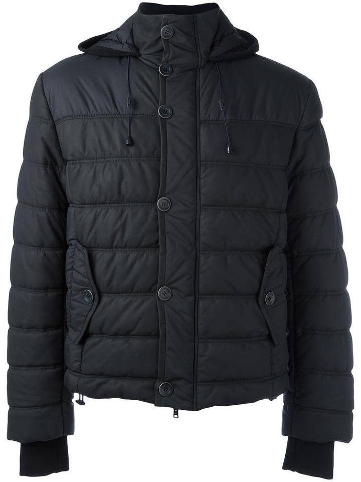 Herno Padded Jacket, Men's, Size: 48, Black, Leather/polyester