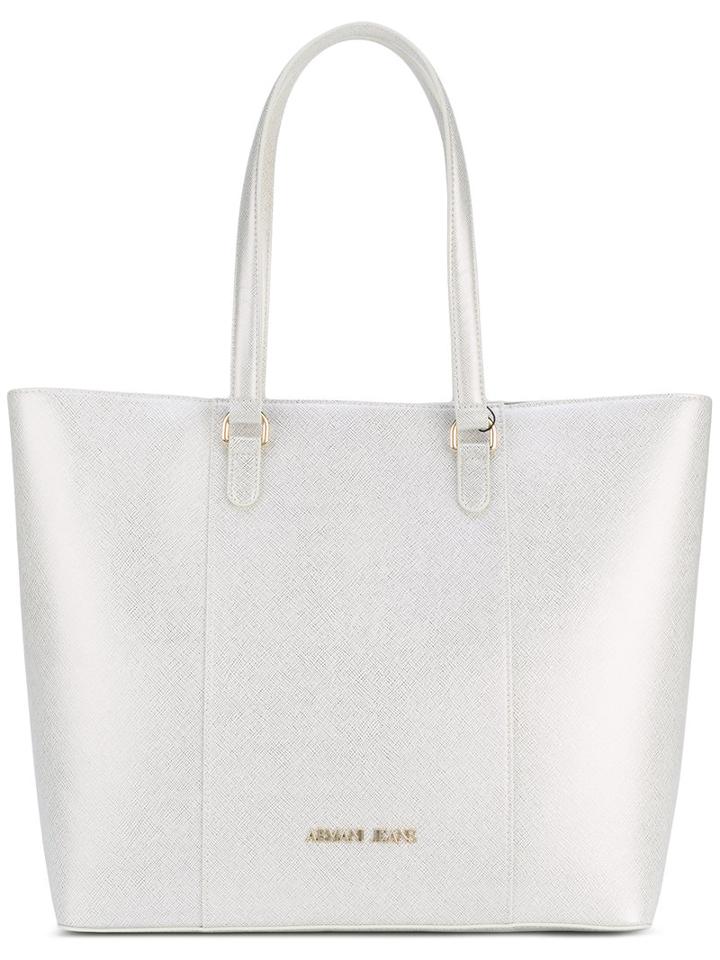 Armani Jeans - Logo Plaque Shoulder Bag - Women - Synthetic Resin - One Size, Nude/neutrals, Synthetic Resin