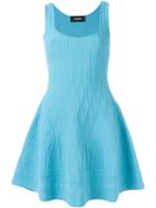 Dsquared2 Flared Sleeveless Dress, Women's, Size: Large, Blue, Viscose/polyester