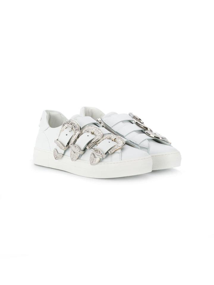 Dsquared2 Kids Teen Buckle Straps Lo-top Sneakers - White