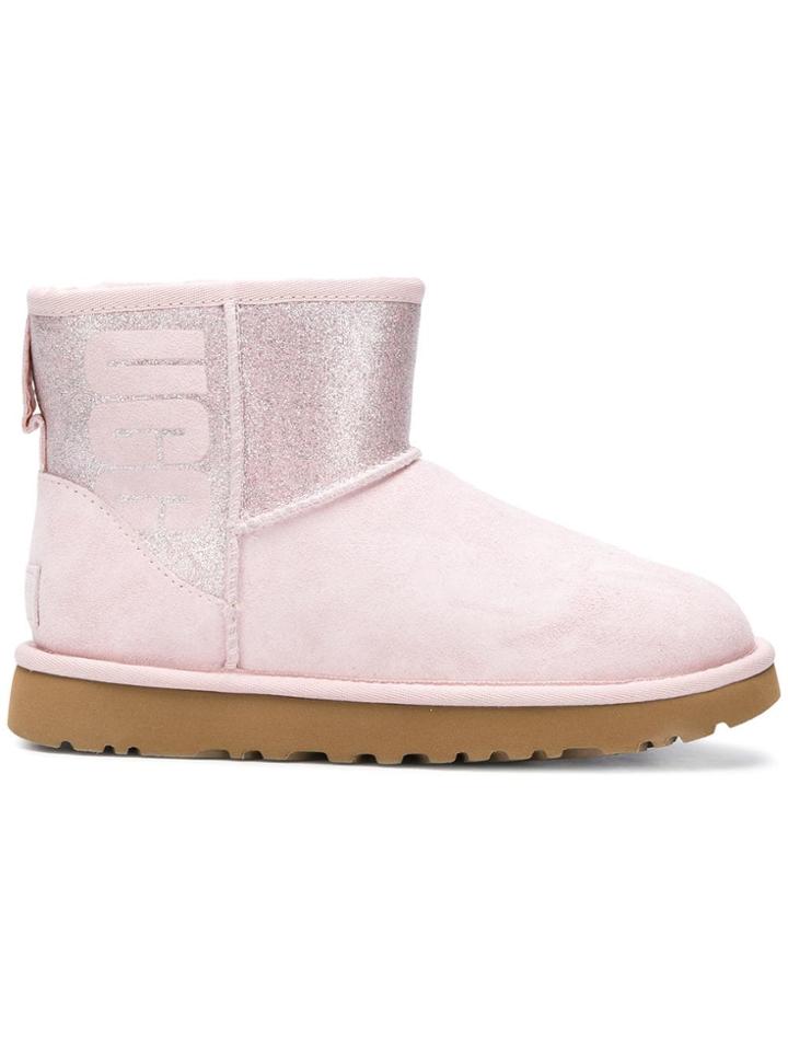 Ugg Australia Classic Mini Logo Sparkle Boots - Pink & Purple