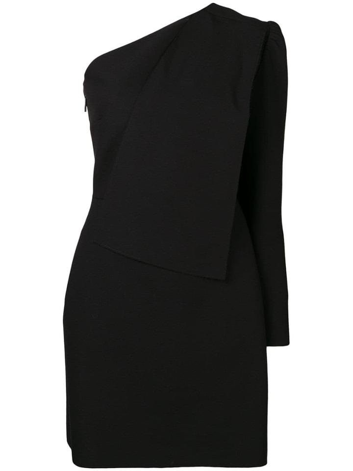 Msgm Crepe One-shoulder Dress - Black