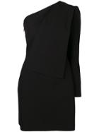 Msgm Crepe One-shoulder Dress - Black