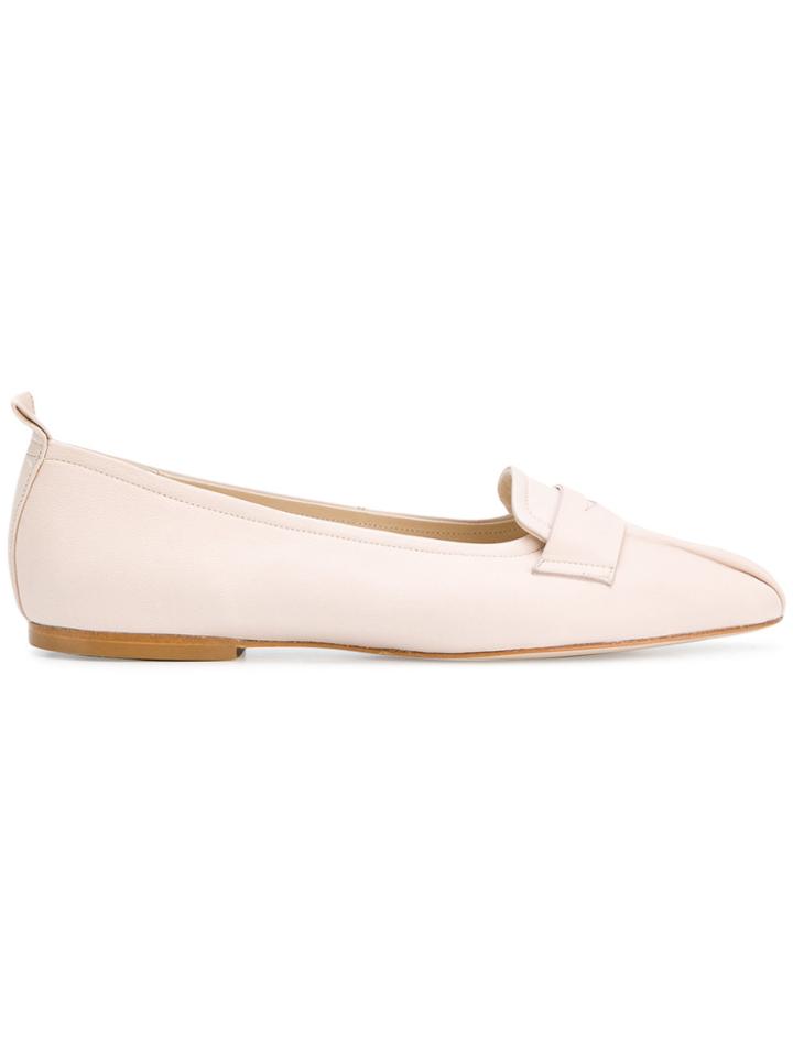 Anna Baiguera Pleated Toe Loafers - Nude & Neutrals