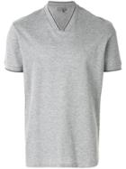 Lanvin Piqué V-neck T-shirt - Grey