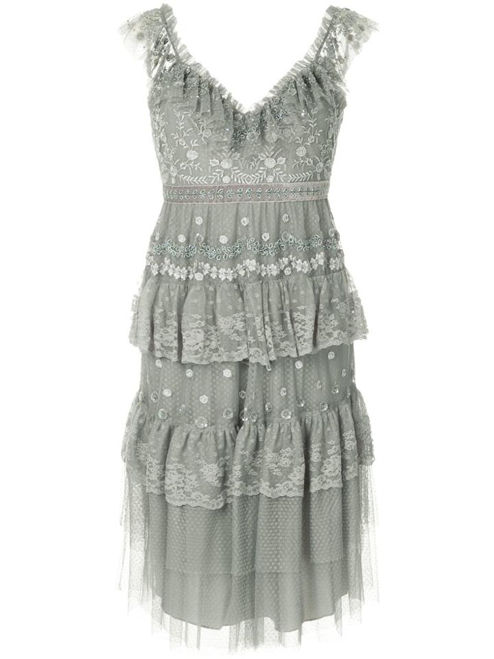 Needle & Thread Sleeveless Tiered Dress - Grey