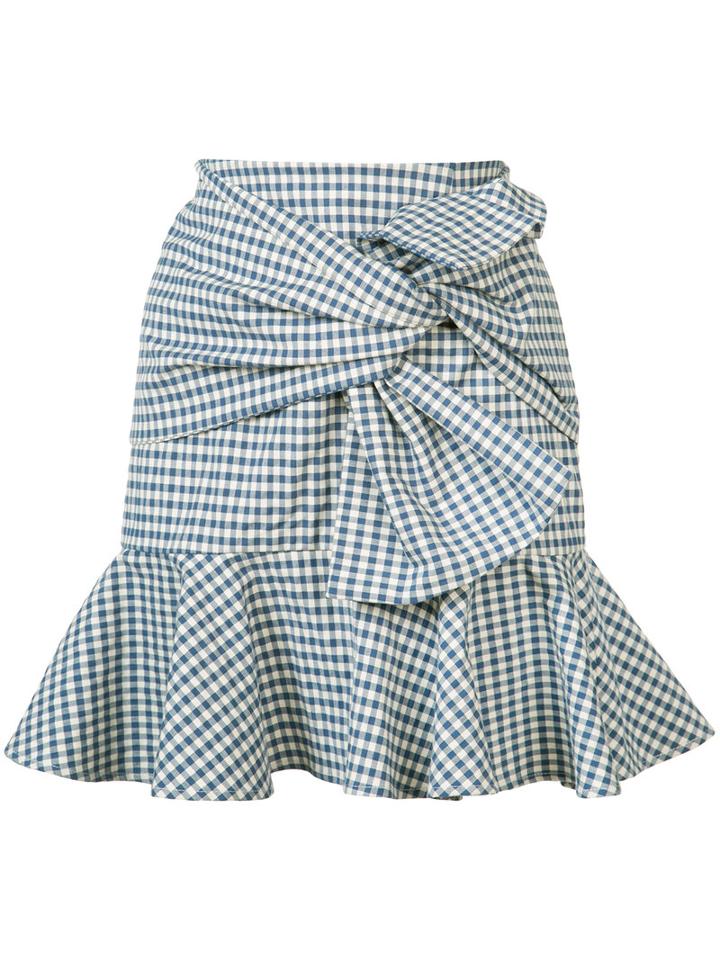 Veronica Beard - Picnic Bow Mini Skirt - Women - Cotton/spandex/elastane - 2, Blue, Cotton/spandex/elastane