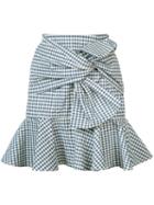 Veronica Beard - Picnic Bow Mini Skirt - Women - Cotton/spandex/elastane - 2, Blue, Cotton/spandex/elastane