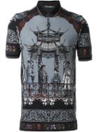 Dolce & Gabbana Chinese Temple Print Polo Shirt