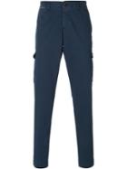 Eleventy Tapered Cargo Trousers, Men's, Size: 31, Blue, Cotton/spandex/elastane