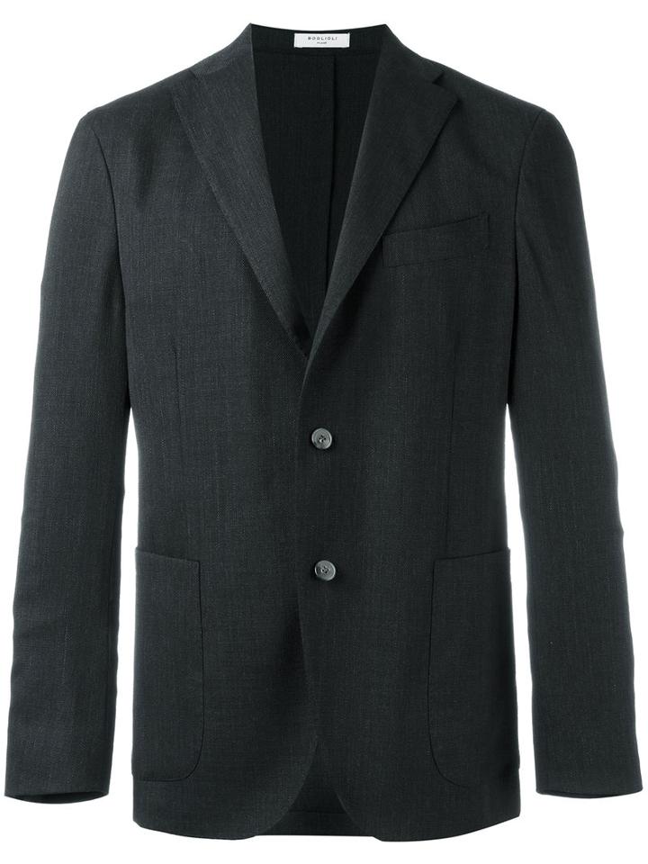 Boglioli Three-button Blazer, Men's, Size: 52, Blue, Spandex/elastane/cupro/virgin Wool