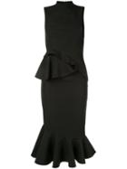 Rachel Gilbert Arden Ruffle Detail Dress - Black