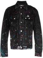 Amiri Paint Splatter Print Denim Jacket - Black