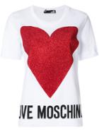 Love Moschino Heart And Logo Print T-shirt - White