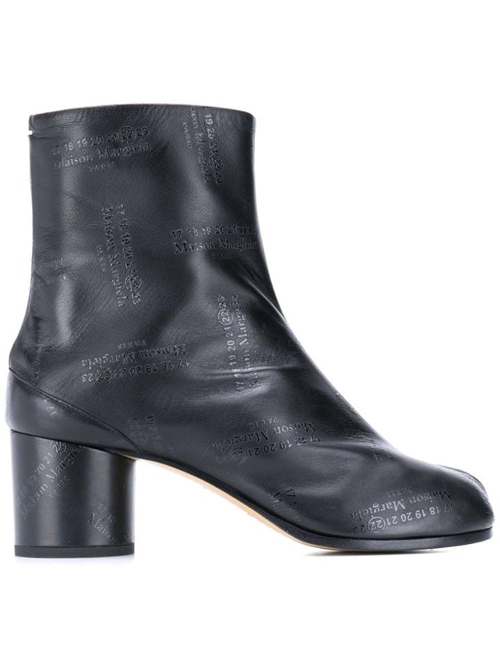 Maison Margiela All Over Logo Tabi Boots - Black