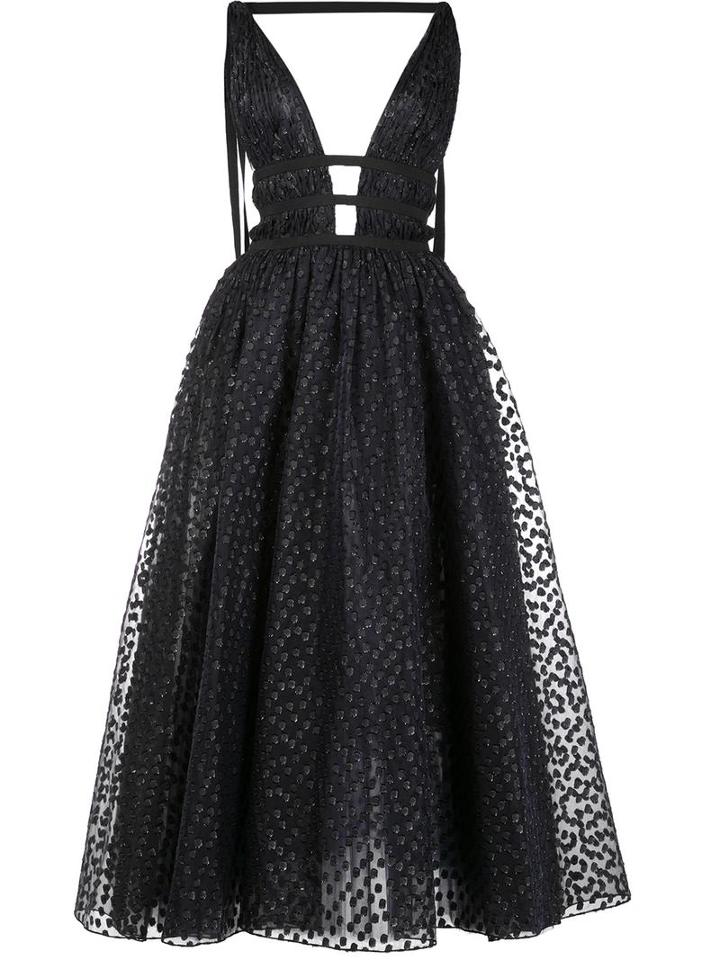 Carolina Herrera Sequinned Flared Maxi Dress, Women's, Size: 14, Black, Silk/polyester