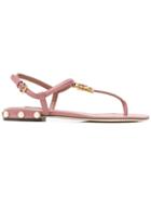 Dolce & Gabbana Logo Thong-strap Sandals - Pink