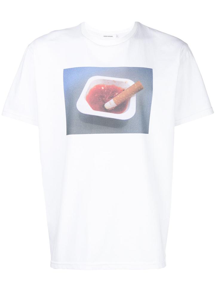 Used Future Cigarette Print T-shirt - White