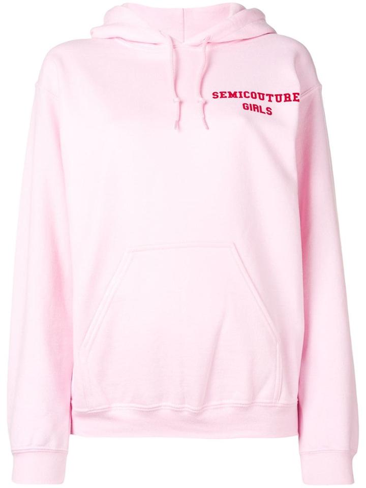 Semicouture Name Print Hoodie - Pink & Purple