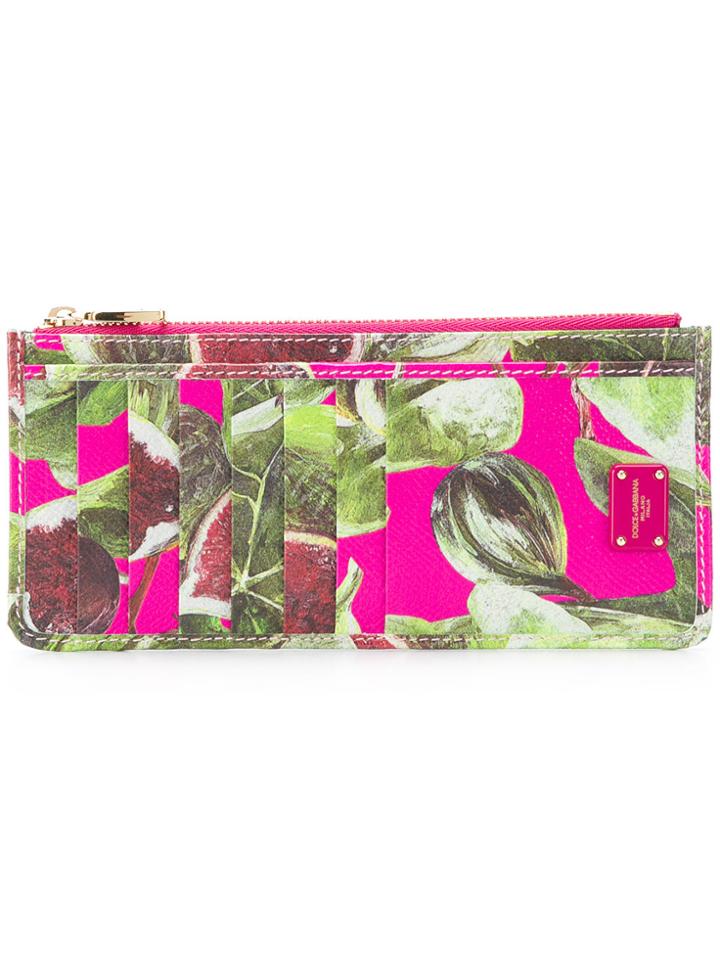Dolce & Gabbana Fig Print Long Cardholder - Pink & Purple