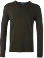 Polo Ralph Lauren V-neck Pullover, Men's, Size: Large, Green, Polyester/wool