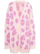 Miu Miu Leopard Oversized Cardigan - Pink