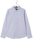 Emporio Armani Kids Teen Geometric Print Shirt - Blue