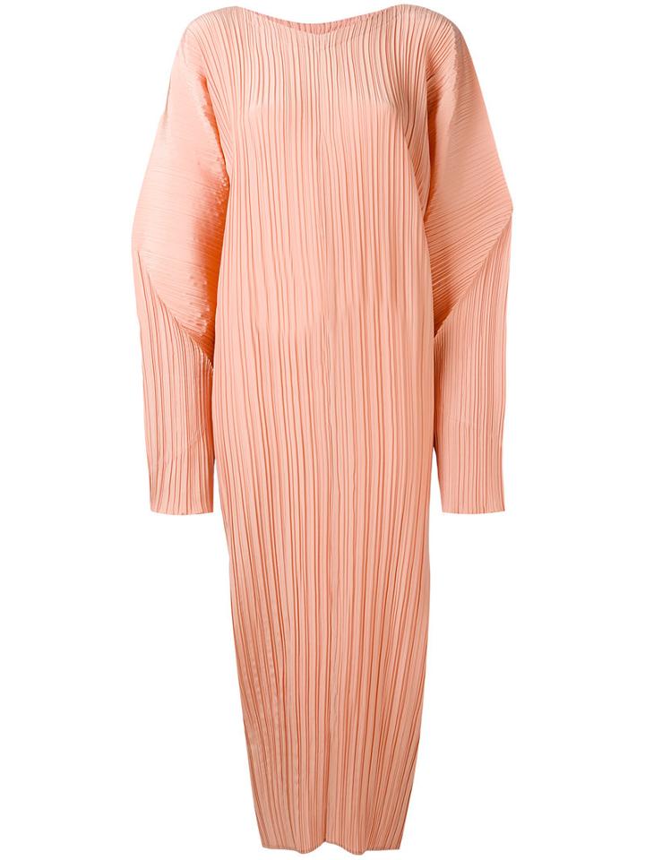 Jil Sander - Cocoon Sleeve Ribbed Dress - Women - Silk - 34, Pink/purple, Silk