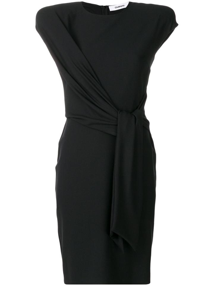 Chalayan Tie Waist Midi Dress - Black