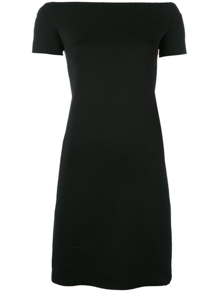Helmut Lang Boat Neck Fitted Dress, Women's, Size: Small, Black, Polyamide/spandex/elastane