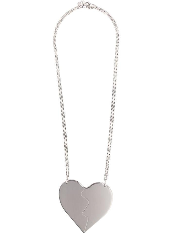 Mm6 Maison Margiela Heartbreak Double Necklace - Silver