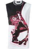 Dsquared2 Abstract Print Top, Men's, Size: L, White, Cotton