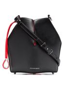 Alexander Mcqueen Black And Red Bucket Leather Bag