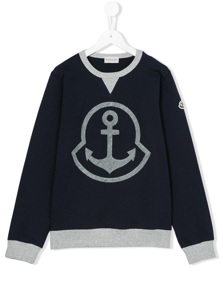 Moncler Kids - Anchor Sweatshirt - Kids - Cotton/acrylic/wool - 14 Yrs, Boy's, Blue