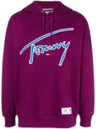Tommy Jeans Embroidered Logo Hoodie - Pink & Purple