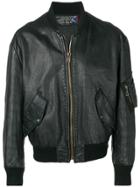 A.n.g.e.l.o. Vintage Cult 1980's Leather Bomber Jacket - Black