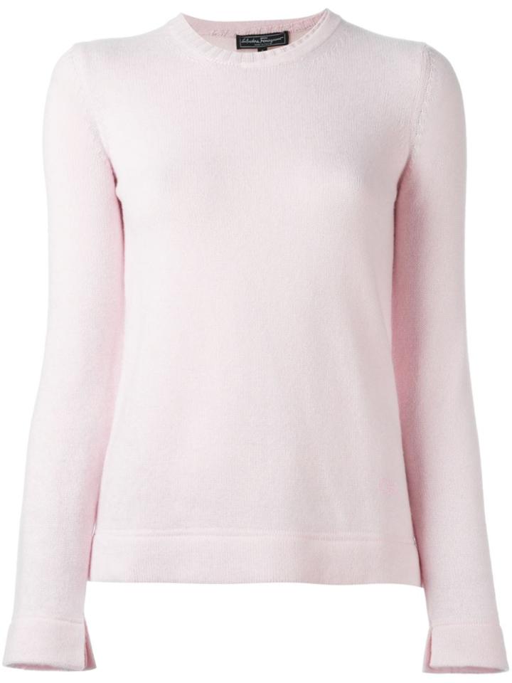 Salvatore Ferragamo Cashmere Crew Neck Jumper - Pink & Purple