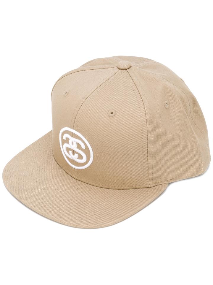 Stussy - Logo Embroidery Cap - Men - Cotton - One Size, Nude/neutrals, Cotton