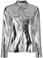 Msgm Metallic Shirt - Silver
