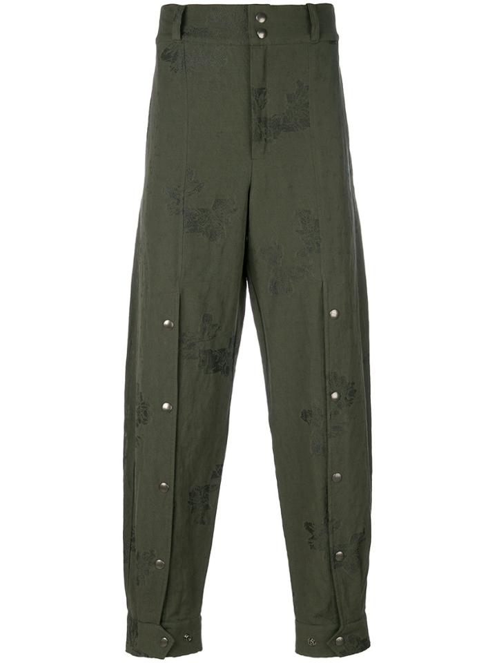 Damir Doma Jacquard Wide Leg Trousers - Green