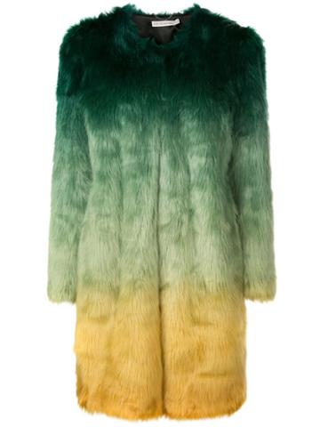 Mary Katrantzou Thalia Ombre Faux Fur Coat - Green