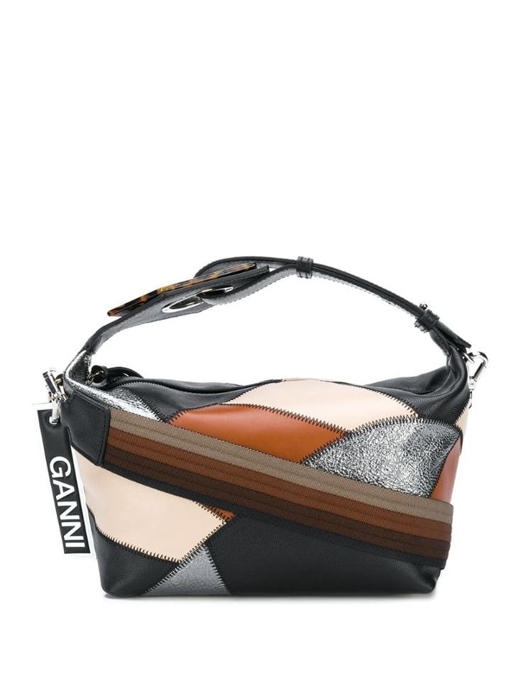 Ganni Patchwork Tote Bag - Black