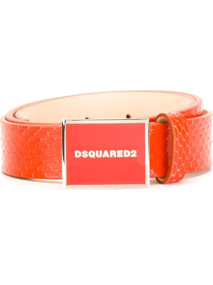 Dsquared2 Logo Belt, Women's, Size: 80, Red, Leather
