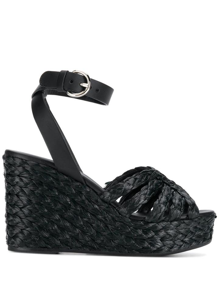 Prada Woven Sole Sandals - Black