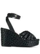 Prada Woven Sole Sandals - Black