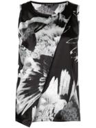 Ann Demeulemeester Abstract Print Wrap Vest - Black