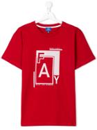 Fay Kids Teen Brand Print T-shirt - Red