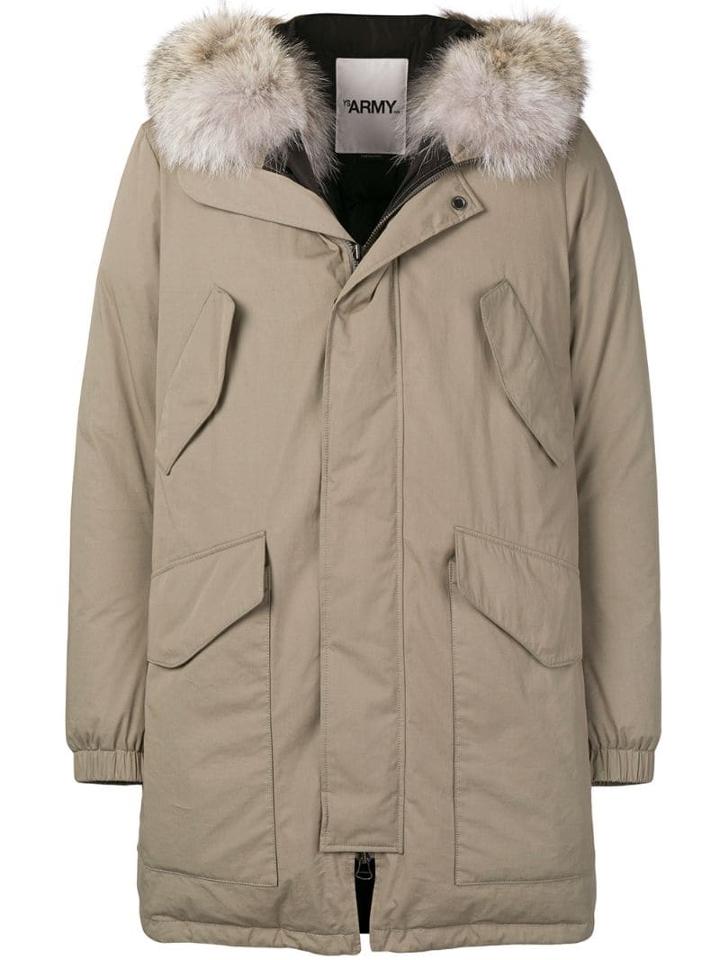 Yves Salomon Hooded Parka Coat - Neutrals