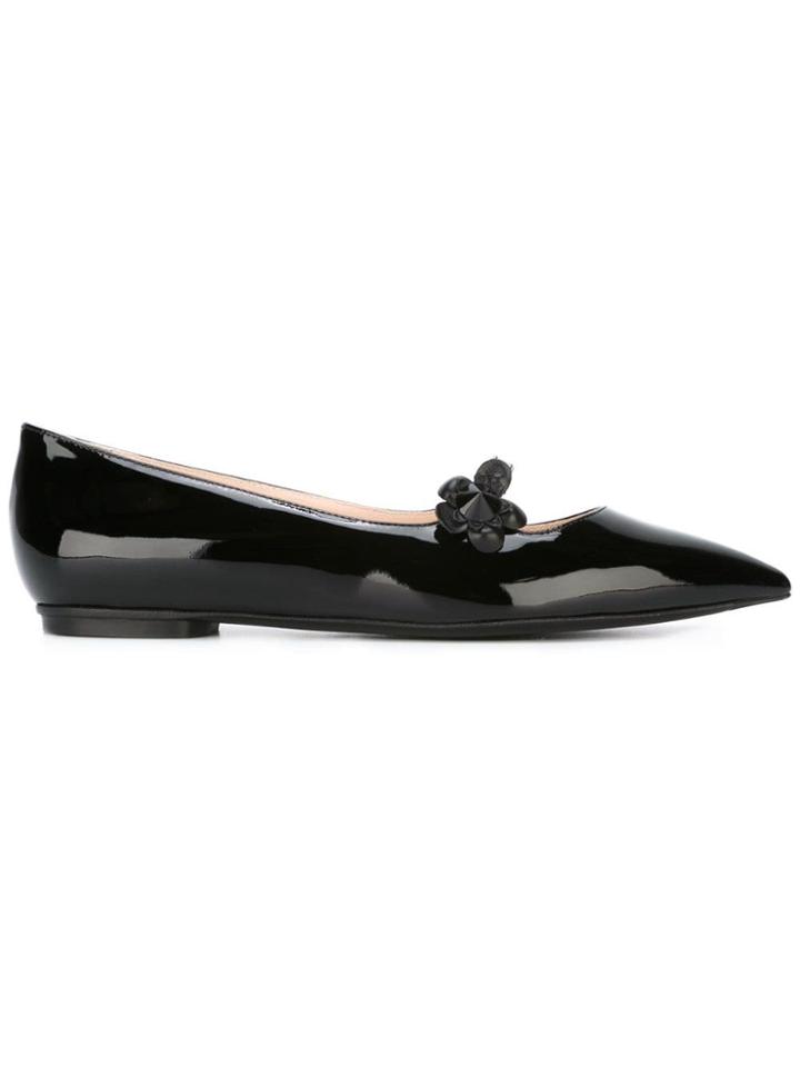 Fendi Pointed Toe Ballerinas - Black