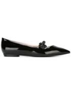 Fendi Pointed Toe Ballerinas - Black